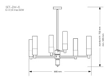 Подвесная люстра KUTEK MOOD Seti SET-ZW-6(Z) 1