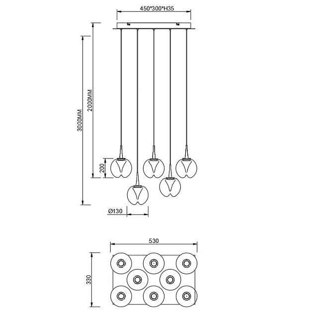 Люстра подвесная Mantra ANDROMEDA 9081 Фото № 2