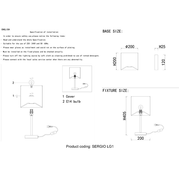 Настольная лампа Crystal Lux Sergio LG1 Nickel Фото № 2