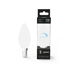 Лампа светодиодная диммируемая Gauss E14 7W 4100K матовая 103101207-D 3