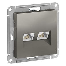 Розетка компьютерная двойная RJ45 Systeme Electric AtlasDesign 5e кат UTP сталь ATN000985