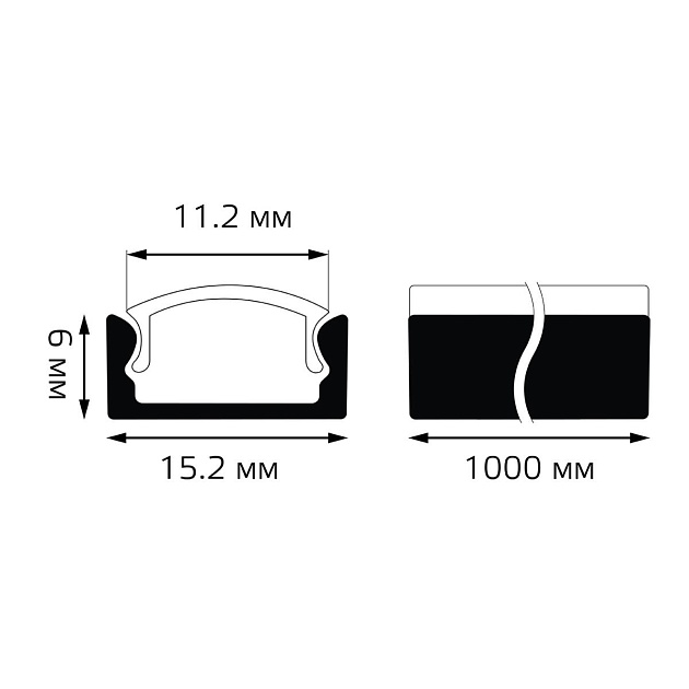 Профиль для светодиодной ленты прямой Gauss BT410 Фото № 4
