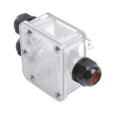 Коробка распределительная STEKKER  LD538 водонепроницаемая на 3 выхода, 450V, 110х70х35, прозрач 3