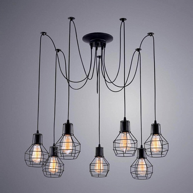 Подвесная люстра Arte Lamp A1109SP-7BK изображение 2 Подвесная люстра Arte Lamp A1109SP-7BK Фото № 2