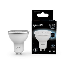 Лампа светодиодная Gauss GU10 7W 4100K матовая 101506207 4