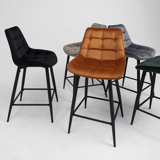 Полубарный стул AksHome Linx черный, велюр 86209 изображение 3 Полубарный стул AksHome Linx черный, велюр 86209 Фото № 3