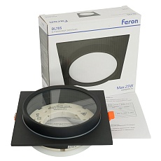 Светильник встраиваемый Feron DL705 потолочный GX70 черный квадрат IP44 51108 1