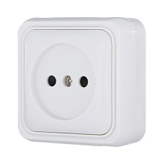 Розетка LK Studio открытой установки без заземляющих контактов с защитными шторками (белый) 813304 2