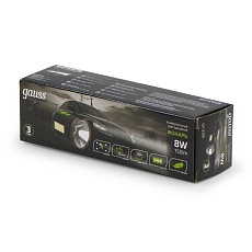 Ручной светодиодный фонарь Gauss аккумуляторный 178х38 150 лм GF208 1