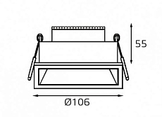 Встраиваемый светодиодный светильник Italline M01-4075 black 1