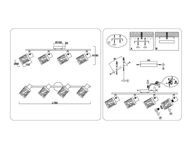 Настенно-потолочный спот Ambrella light TRADITIONAL TR8670 Фото № 5