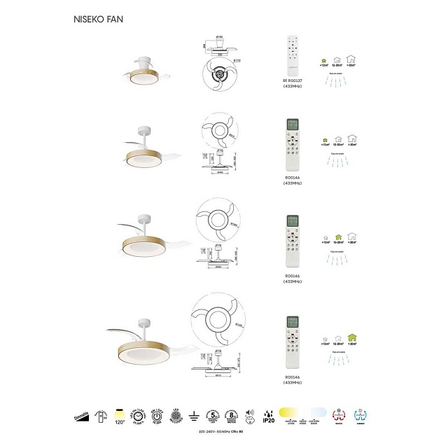 Люстра-вентилятор Mantra NISEKO FAN XS 9090 Фото № 3