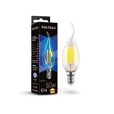 Лампа светодиодная Voltega E14 6W 3000K прозрачная 7209 1