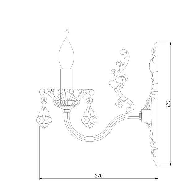 Бра Eurosvet 3281/1 античная бронза/прозрачный хрусталь Strotskis Фото № 2
