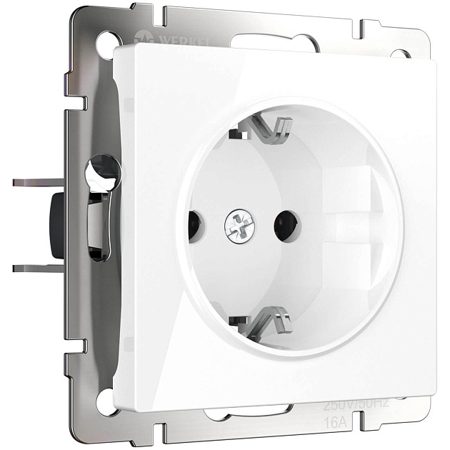 Розетка с заземлением Werkel белый W1171001 4690389155116 изображение 1 Розетка с заземлением Werkel белый W1171001 4690389155116 Фото № 1