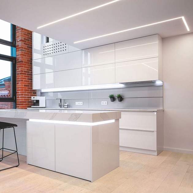 Профиль встраиваемый с рассеивателем серебро 1м. Apeyron 08-11 Фото № 10