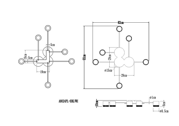 Потолочная люстра Arte Lamp Legacy A8024PL-6BK Фото № 2