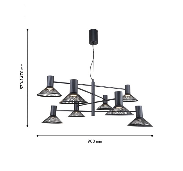 Подвесная светодиодная люстра F-Promo Metrics 4623-8P изображение 2 Подвесная светодиодная люстра F-Promo Metrics 4623-8P Фото № 2