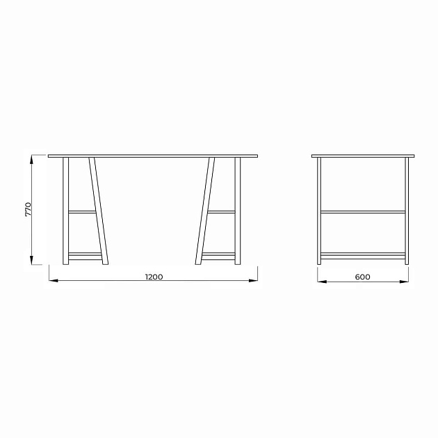 Письменный стол AksHome Topaz светлый дуб, лдсп 86202 Фото № 2